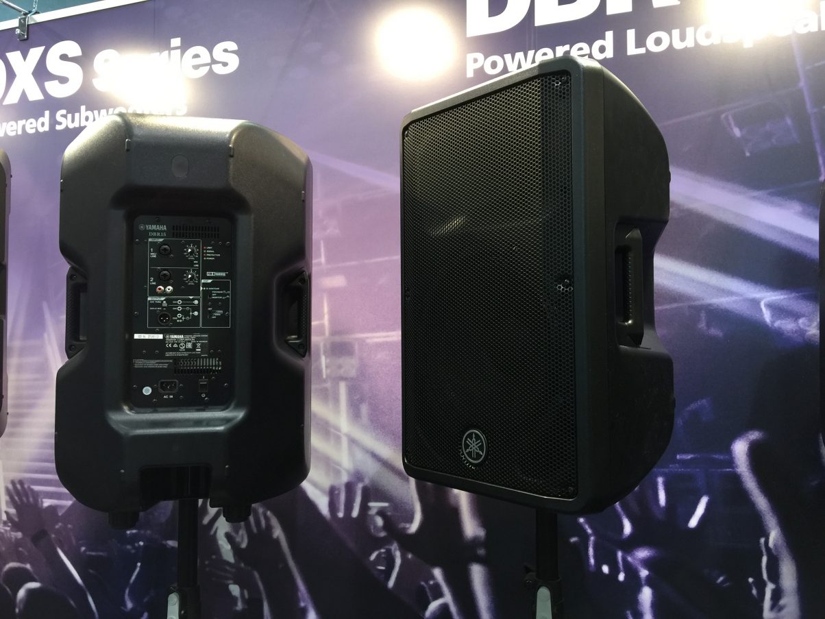 Yamaha showcased a new range of monitor speakers suitable for the mobile DJ; this is the DBR8.