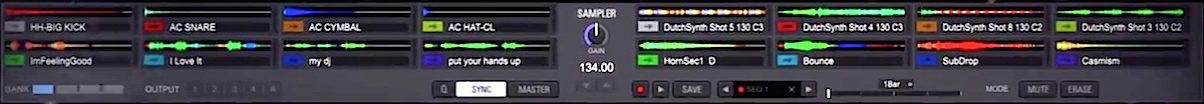 The sampler which appears to be pretty advanced, resembling the SP6 sampler in Serato DJ.