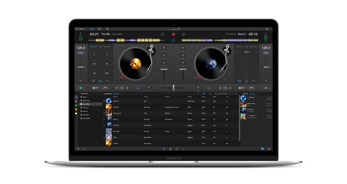 djay Pro on a laptop