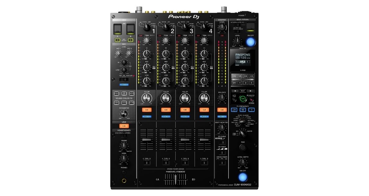 Top view of the Pioneer DJ DJM-900NXS2 DJ mixer