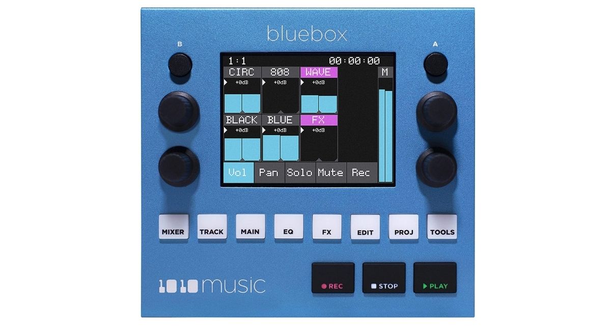 Top view of 1010music Bluebox mixer