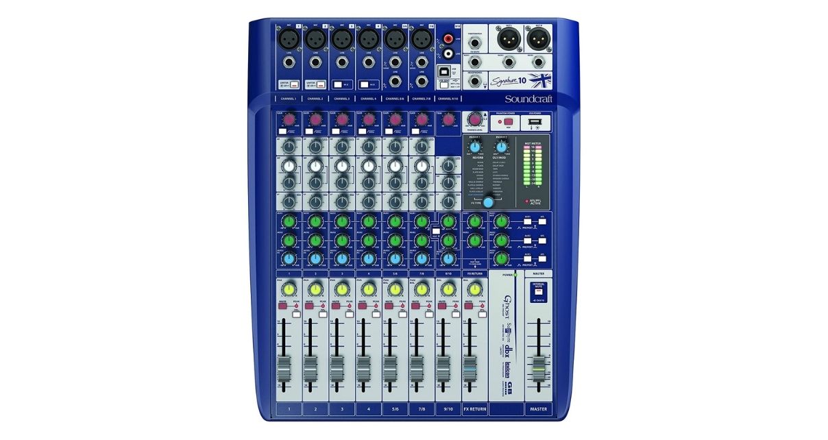 Top view of Soundcraft Signature 10 mixer